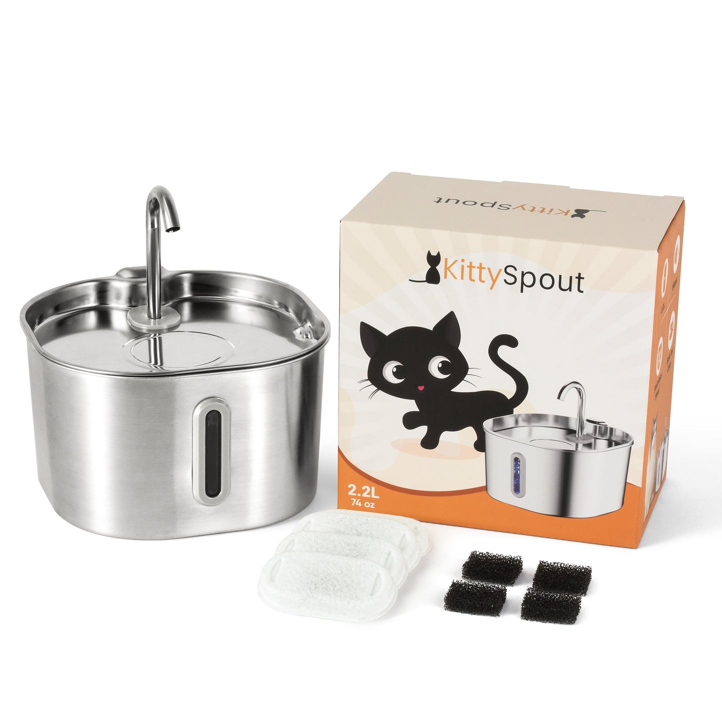 Wireless Cat Water Fountain – 2.2L Ultra-Quiet USB Pet Fountain with 4-Stage Filtration