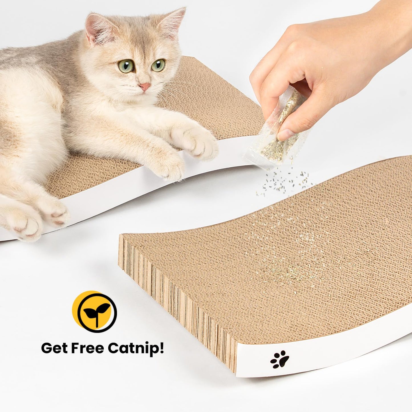 Reversible Cardboard Cat Scratcher Pad – White