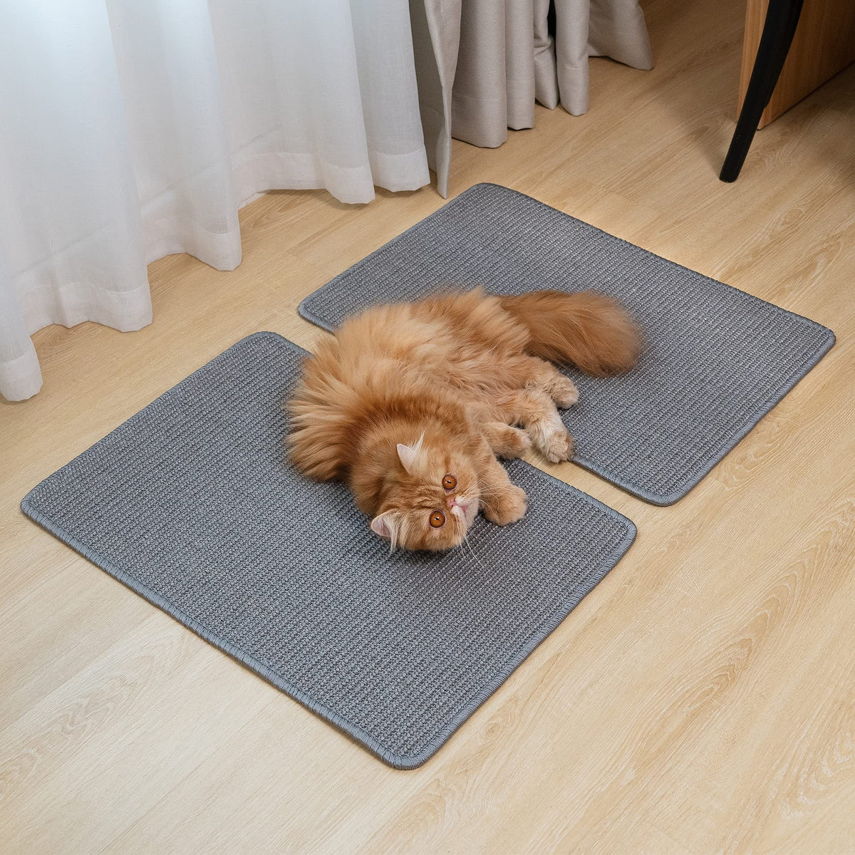 Natural Sisal Cat Scratcher Mat – Grey
