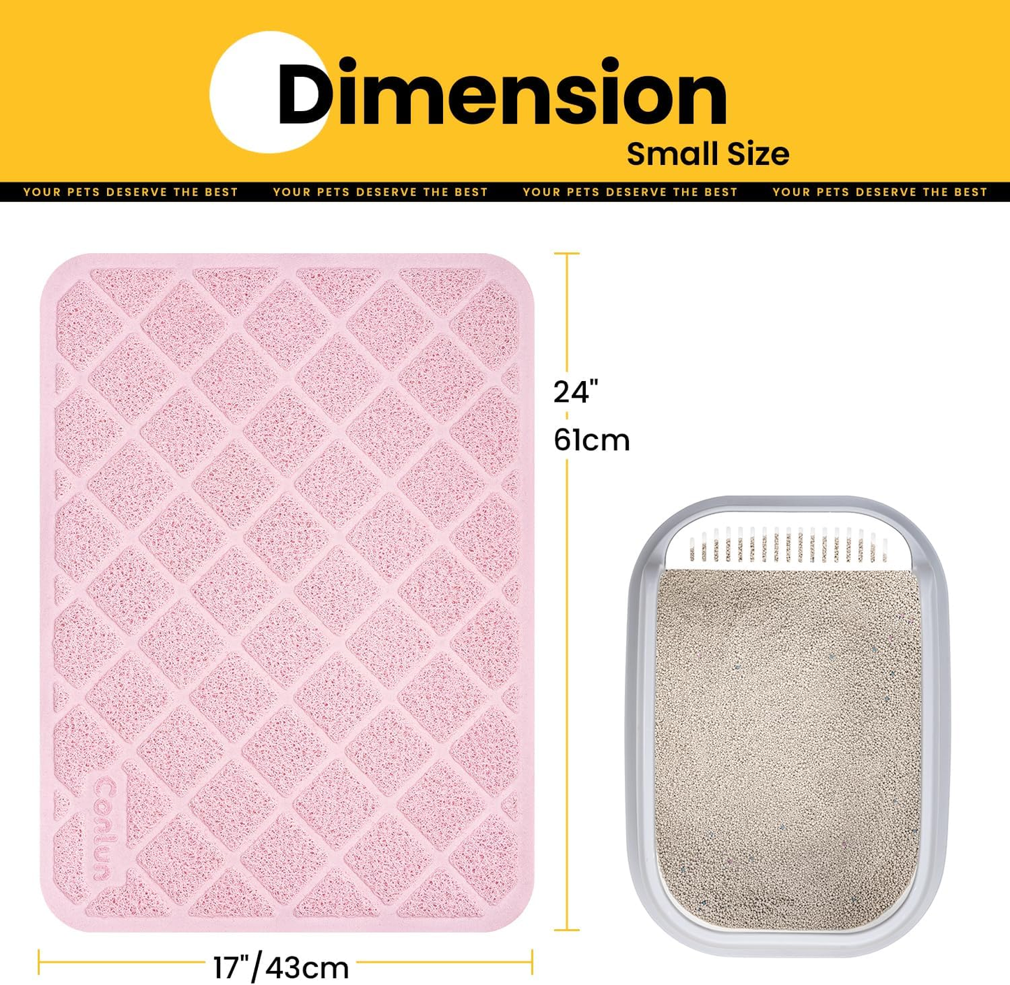 PVC Honeycomb Cat Litter Trapping Mat – Small, 24" x 17"
