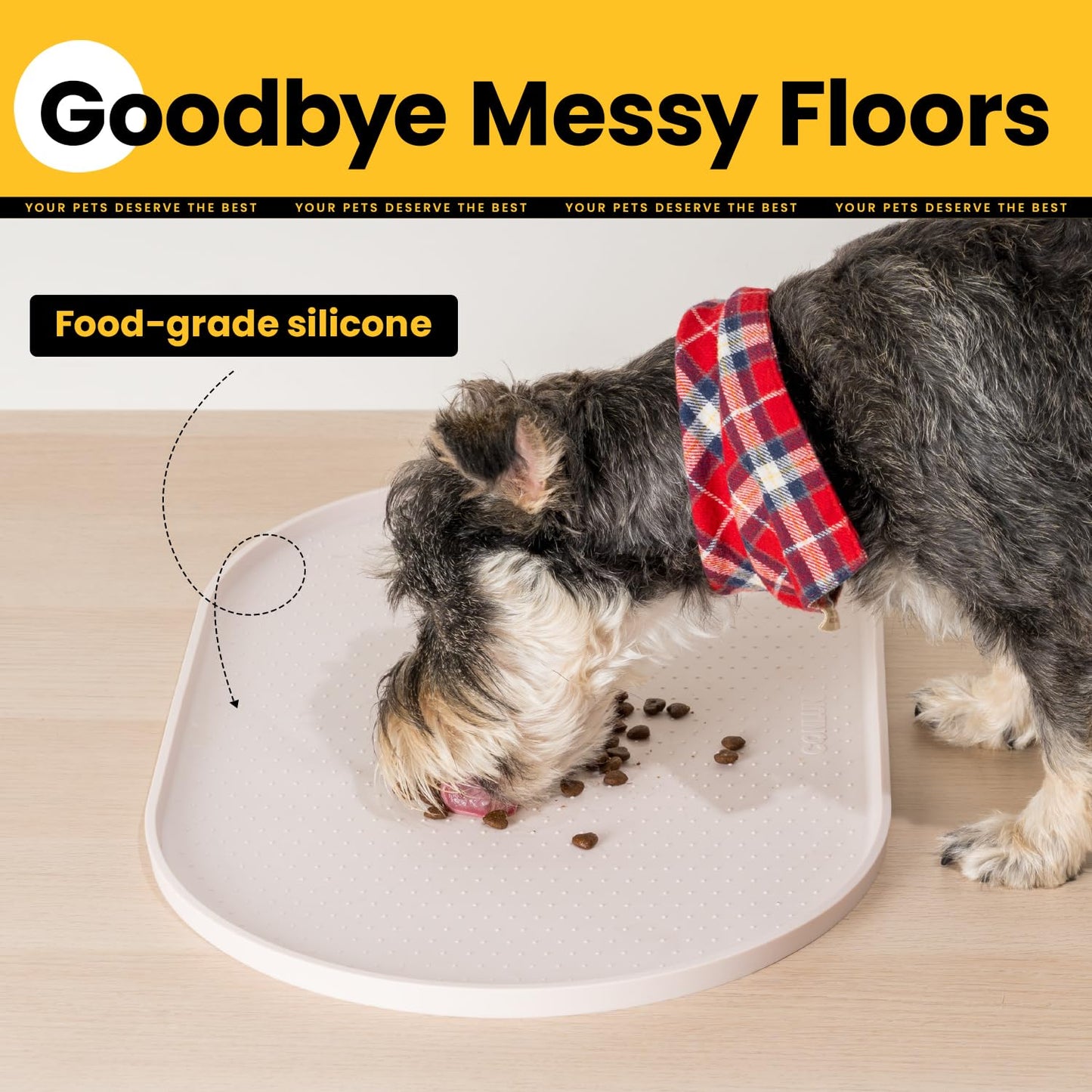 Silicone Pet Feeding Mat with ½" Raised Edge – 24" x 16"