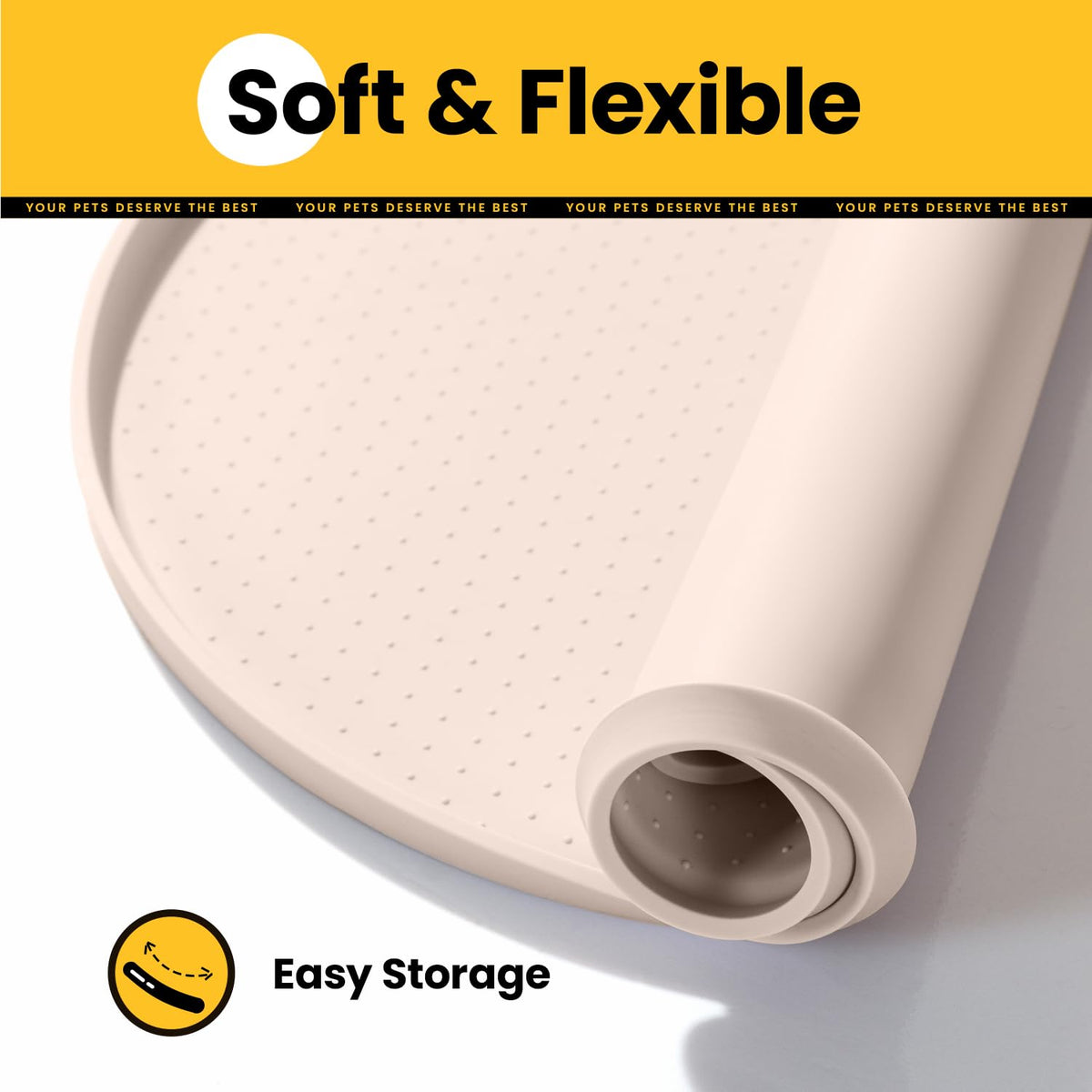 Silicone Pet Feeding Mat with ½" Raised Edge – 24" x 16"