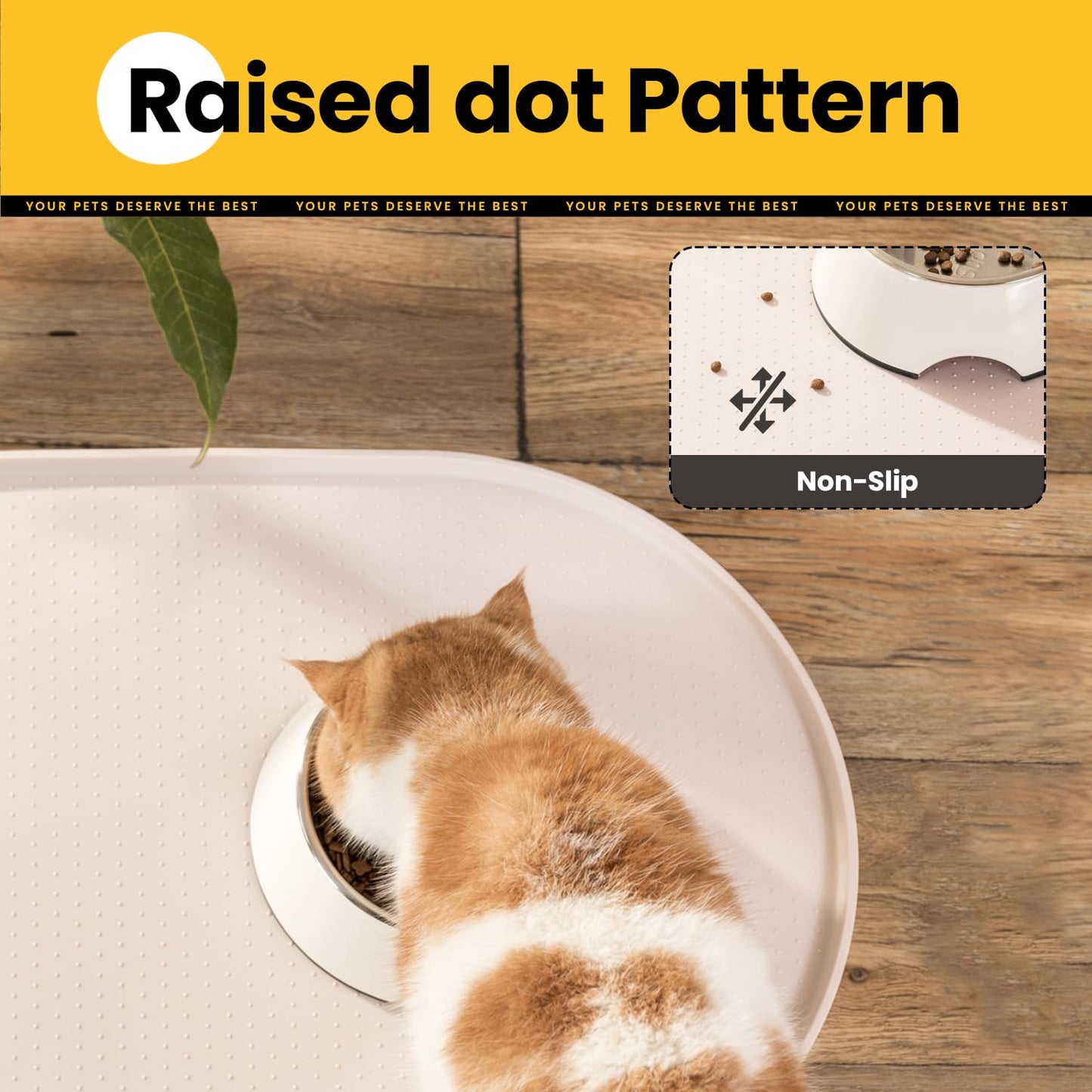 Silicone Pet Feeding Mat with ½" Raised Edge – 19" x 12"