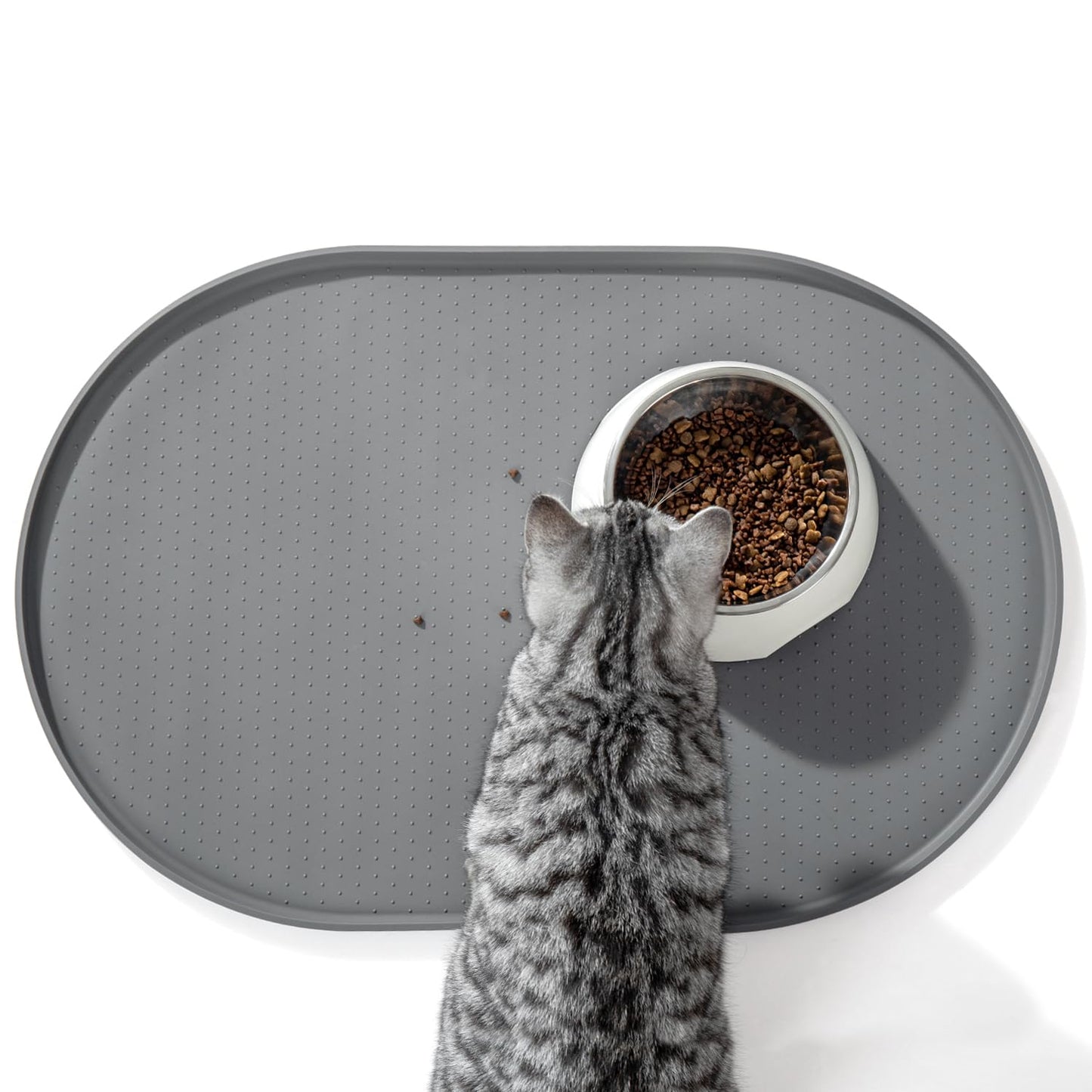 Silicone Pet Feeding Mat with ½" Raised Edge – 19" x 12"