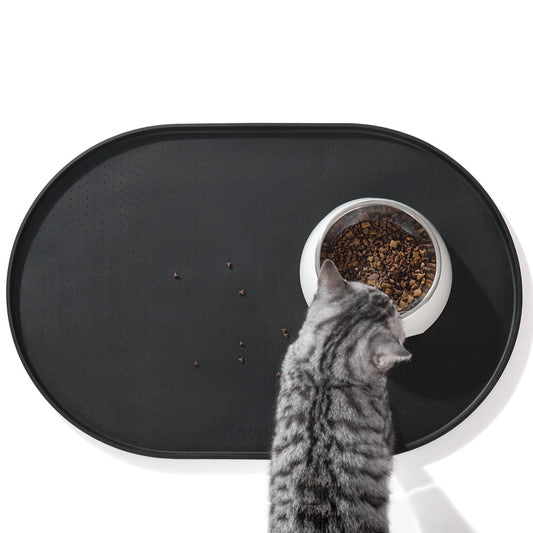 Silicone Pet Feeding Mat with ½" Raised Edge – 24" x 16"