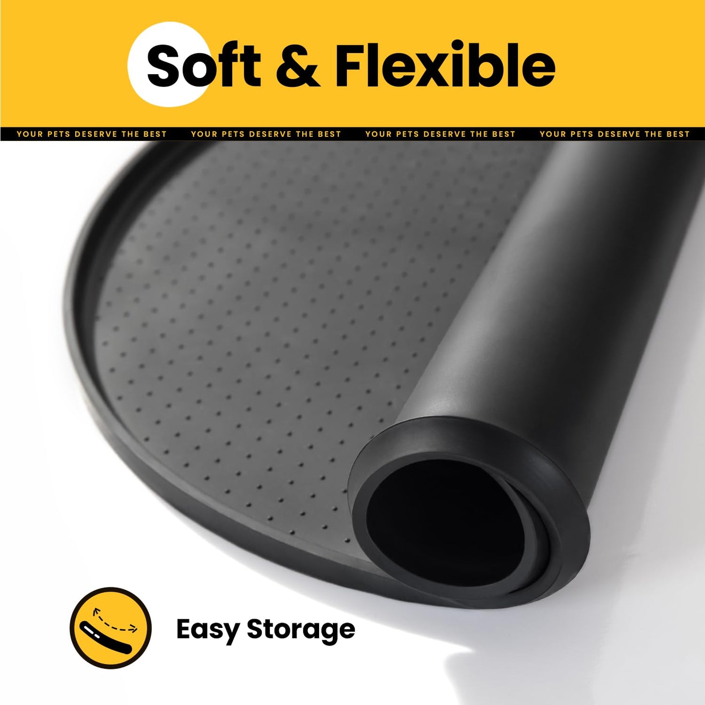 Silicone Pet Feeding Mat with ½" Raised Edge – 24" x 16"
