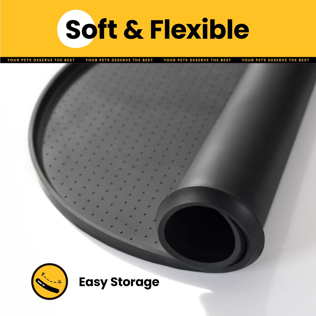 Silicone Pet Feeding Mat with ½" Raised Edge – 32" x 20"