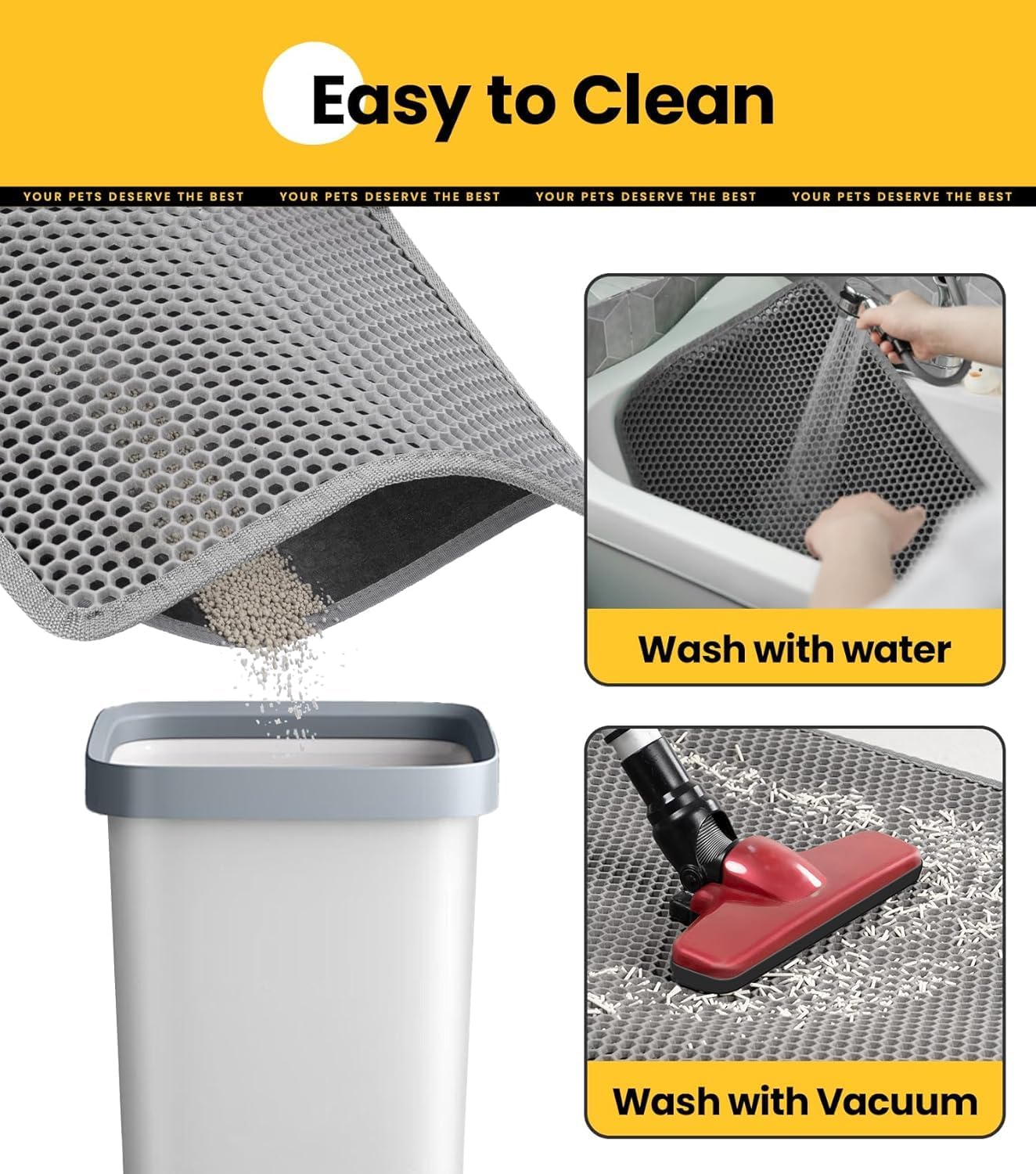 Waterproof-Backed Single-Layer Cat Litter Mat