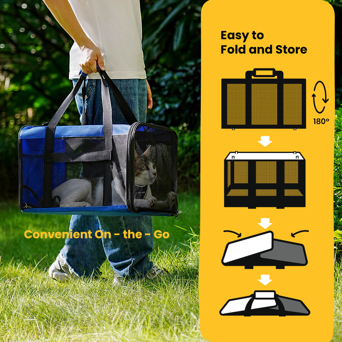 Collapsible Soft-Sided Pet Carrier – Cat & Small Dog
