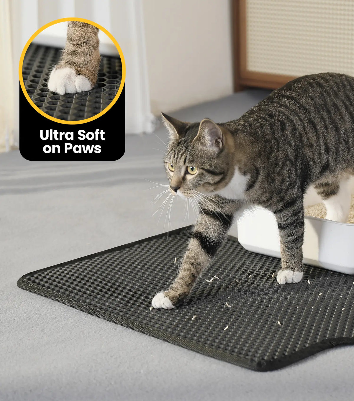 Honeycomb Double-Layer Cat Litter Trapping Mat – 23" x 17"