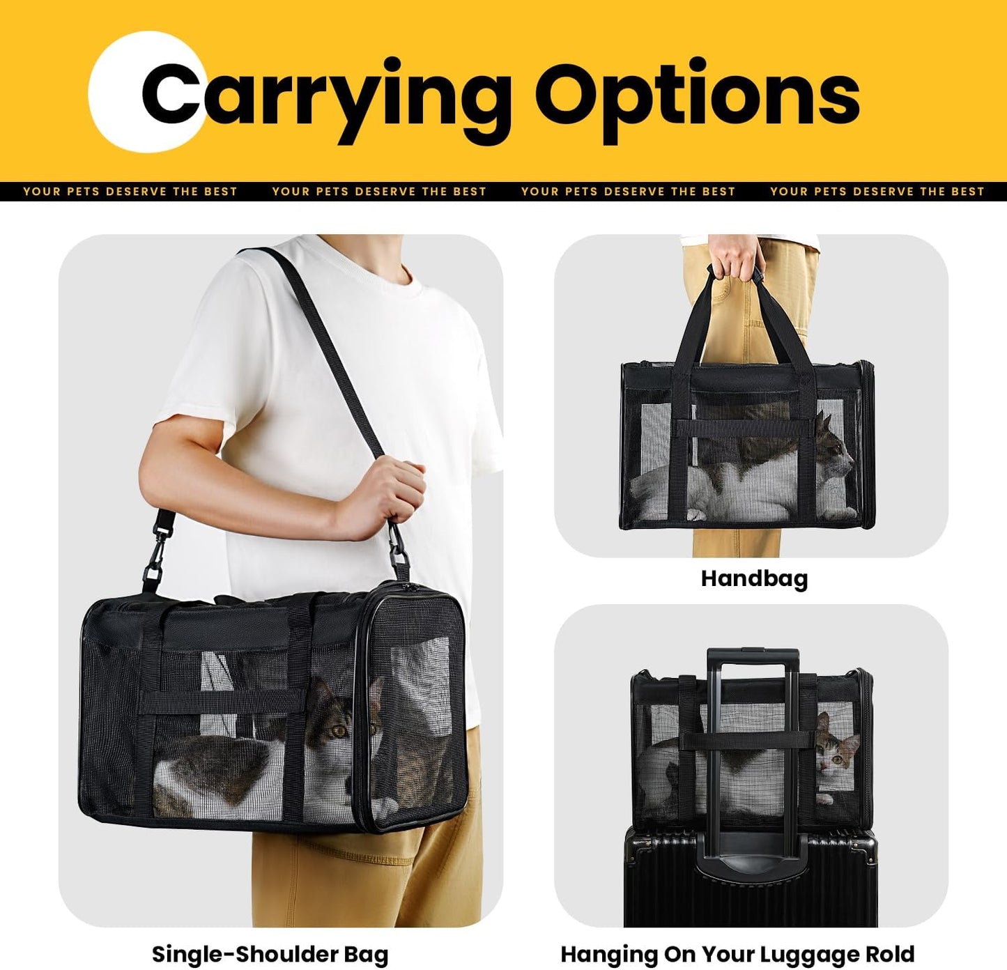 Collapsible Soft-Sided Pet Carrier – Cat & Small Dog