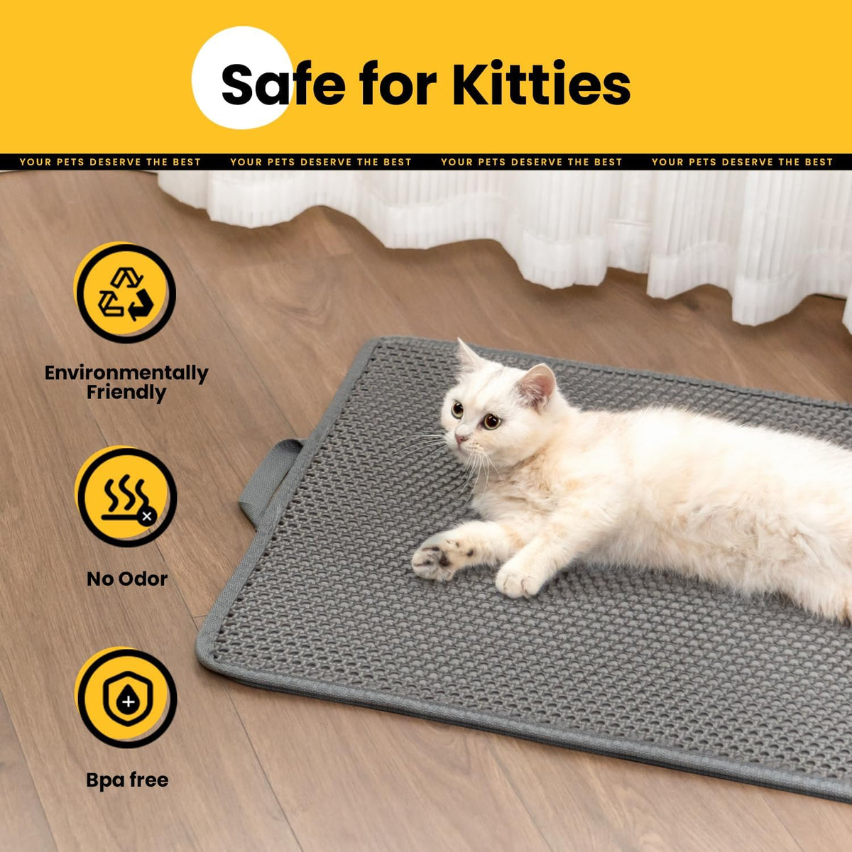 Waterproof-Backed Single-Layer Cat Litter Mat