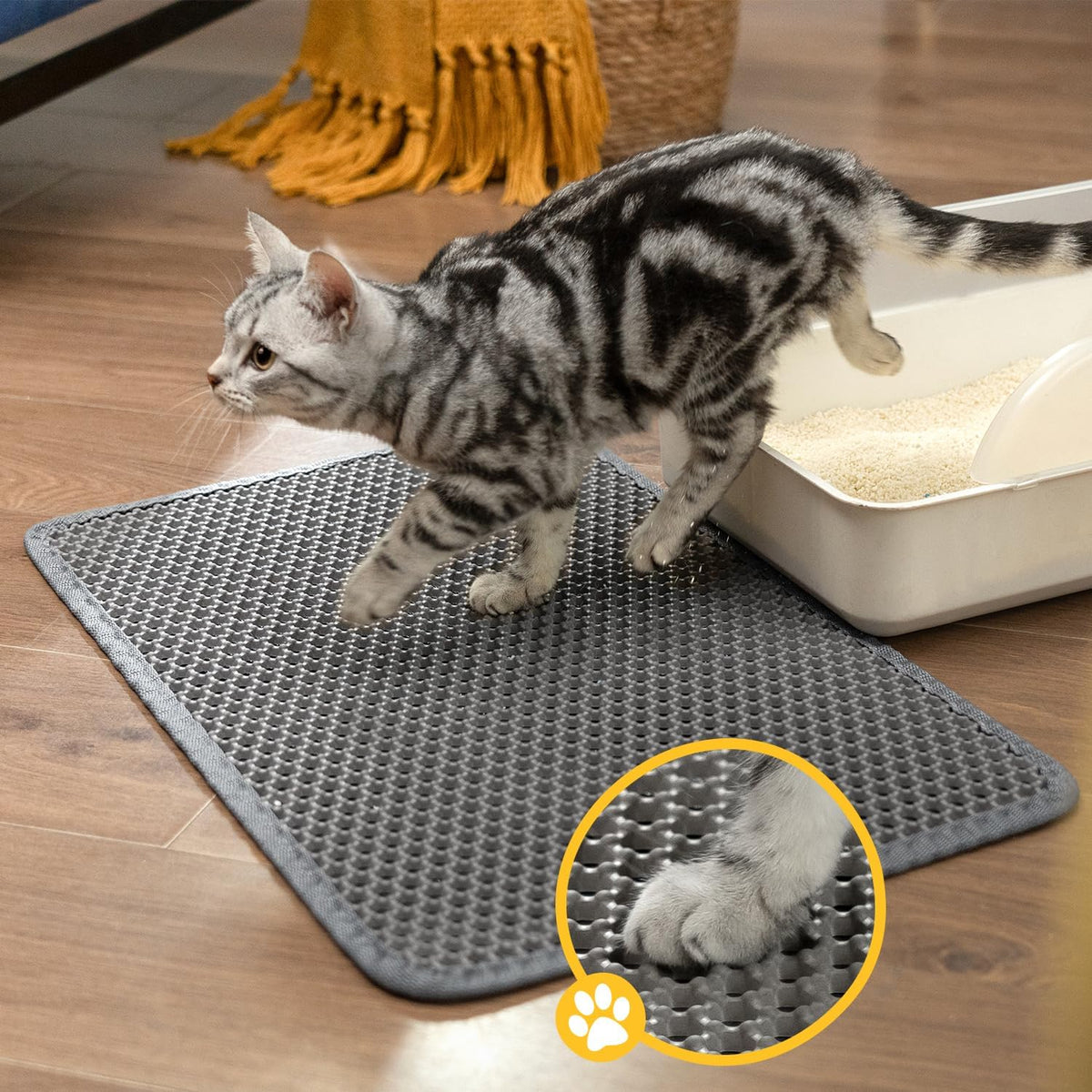 Waterproof-Backed Single-Layer Cat Litter Mat