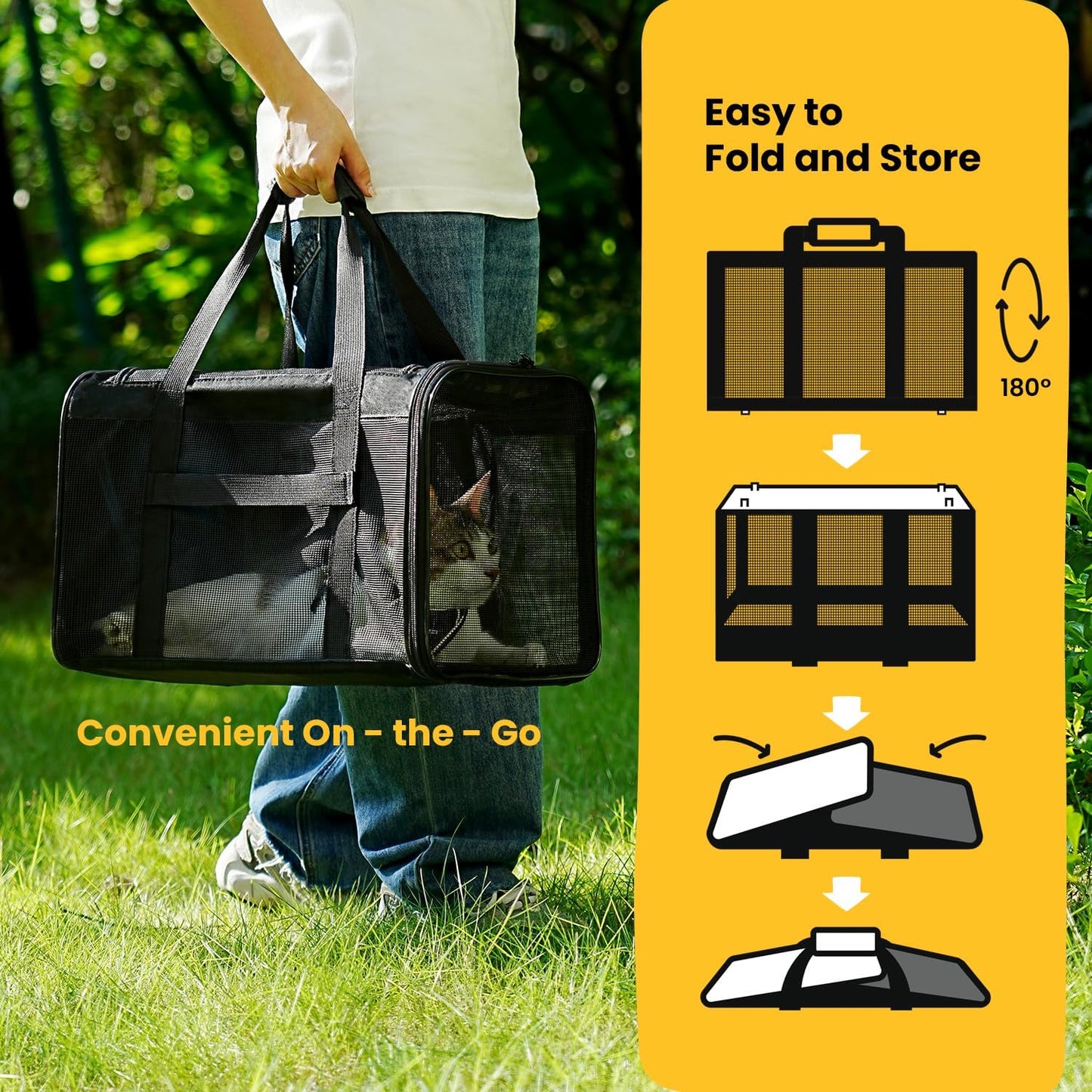 Collapsible Soft-Sided Pet Carrier – Cat & Small Dog