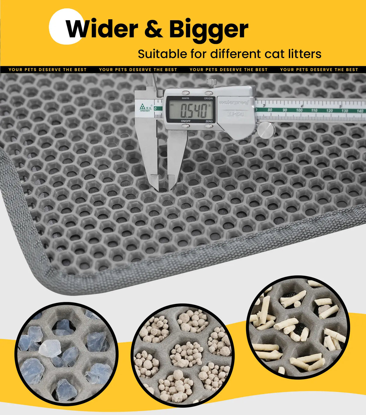Honeycomb Double-Layer Cat Litter Trapping Mat – 23" x 17"