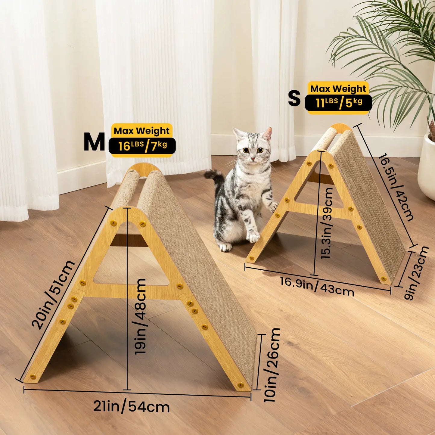 Cardboard Cat Scratcher – A-Frame & L-Shaped, Multiple Sizes