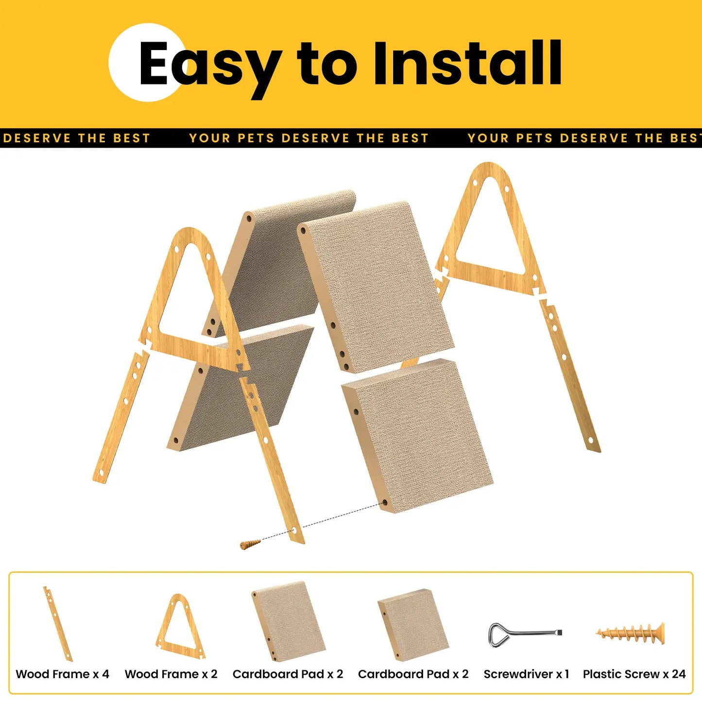 Cardboard Cat Scratcher – A-Frame & L-Shaped, Multiple Sizes