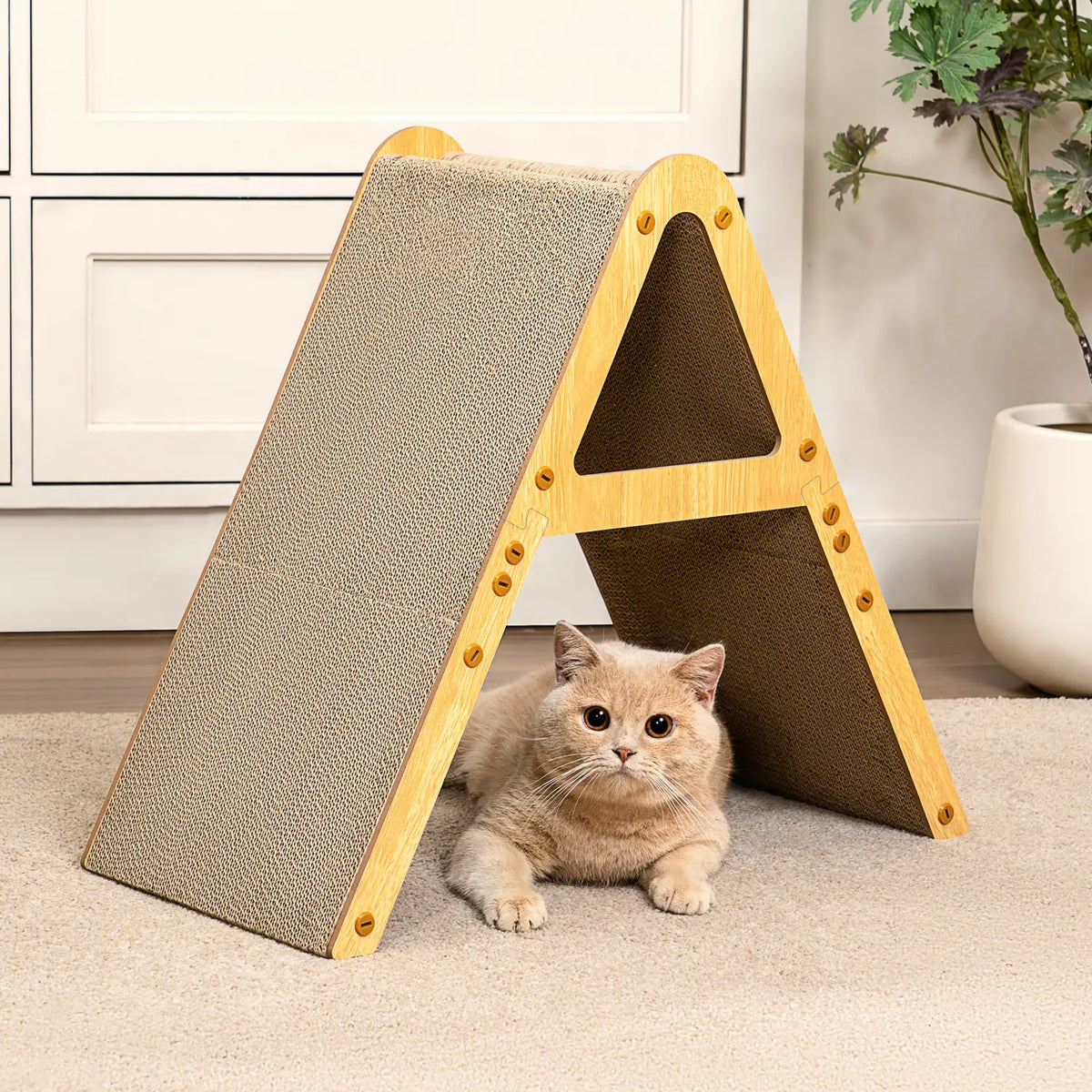 Cardboard Cat Scratcher – A-Frame & L-Shaped, Multiple Sizes