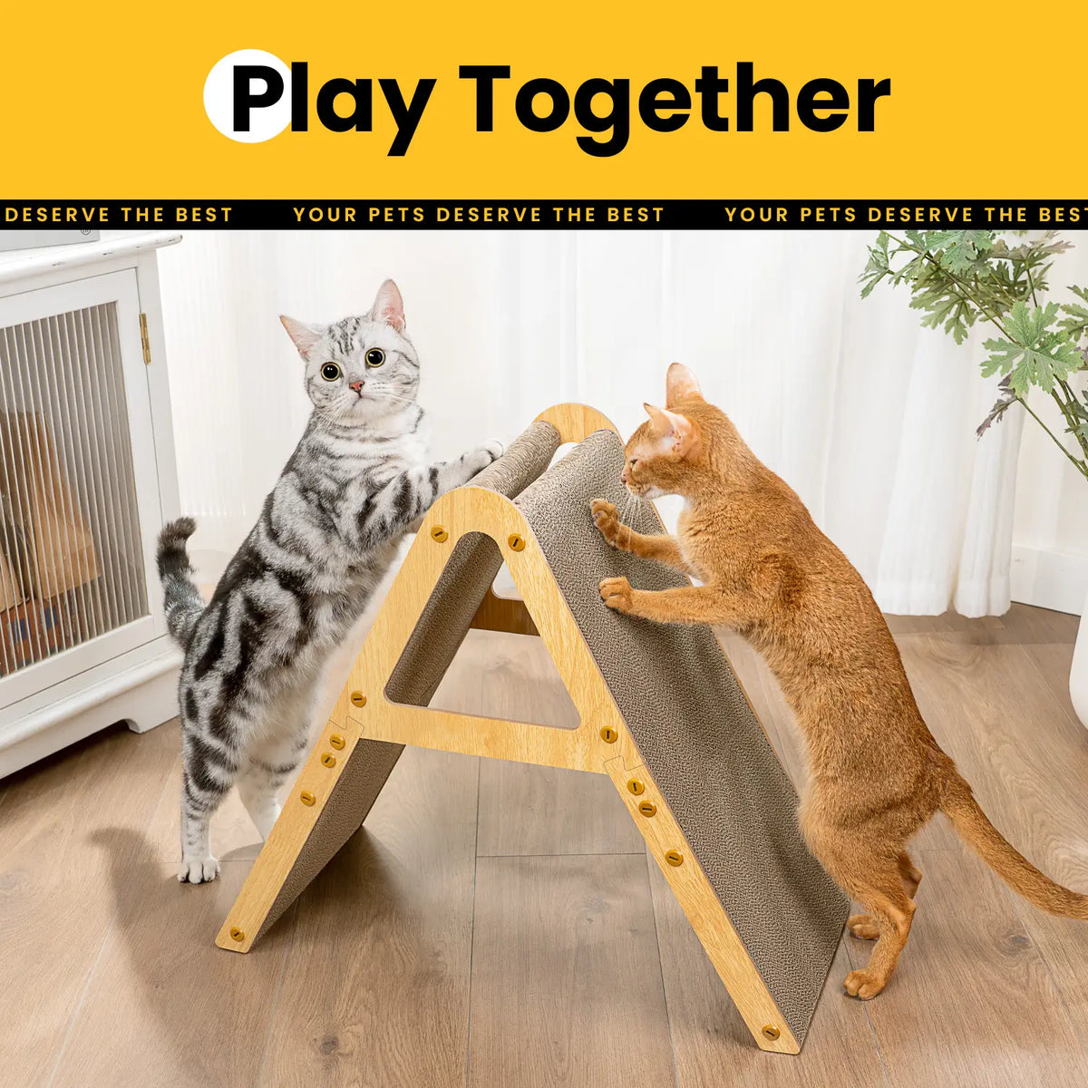 Cardboard Cat Scratcher – A-Frame & L-Shaped, Multiple Sizes