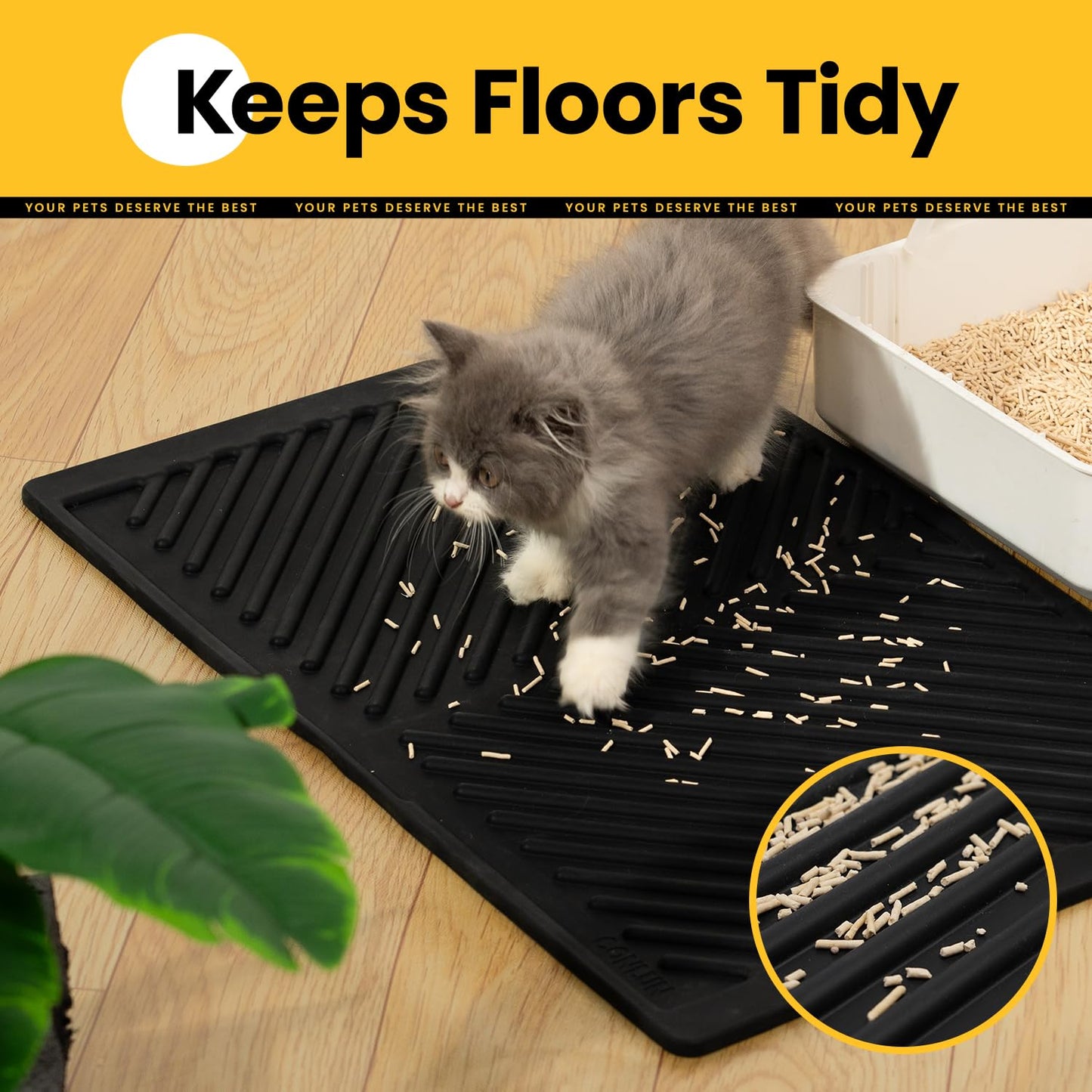 Single-Layer Silicone Cat Litter Mat – 24" x 15"