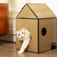 Cardboard Cat House with Scratch Pad & Catnip