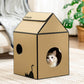 Cardboard Cat House with Scratch Pad & Catnip