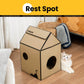 Cardboard Cat House with Scratch Pad & Catnip