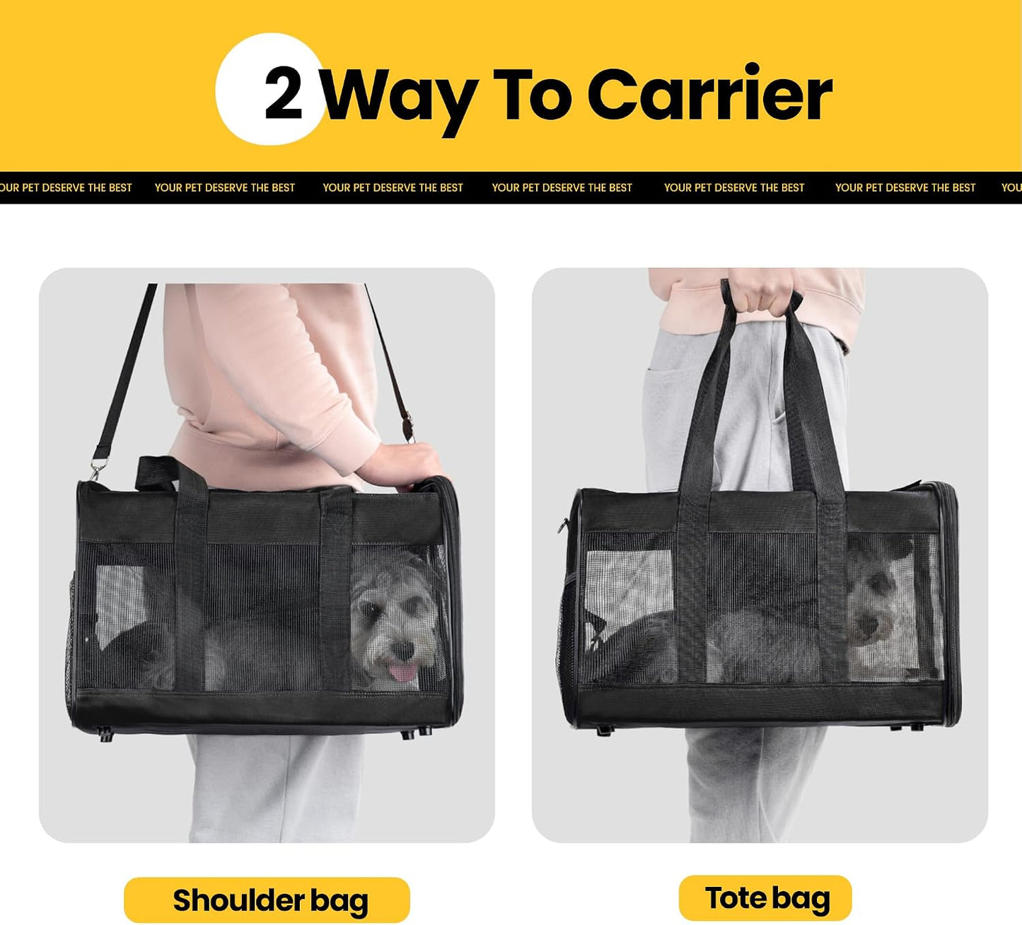 Expandable Soft-Sided Pet Carrier Bag
