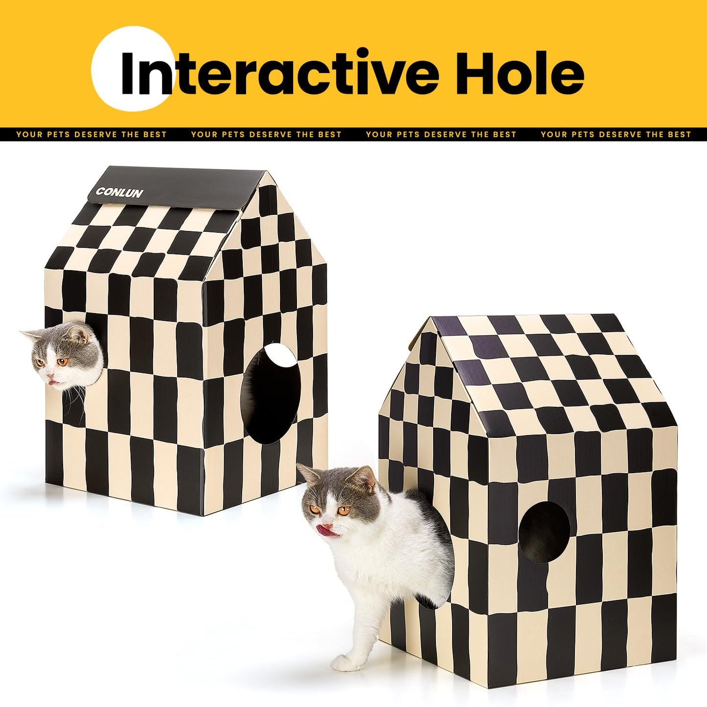 Cardboard Cat House with Scratch Pad & Catnip