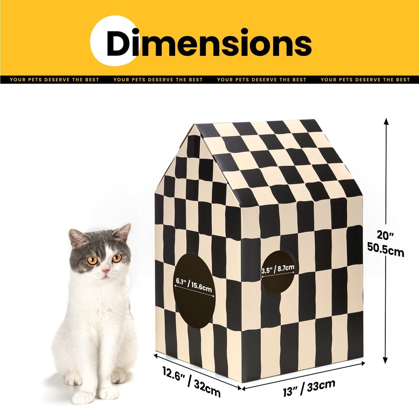 Cardboard Cat House with Scratch Pad & Catnip