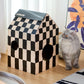 Cardboard Cat House with Scratch Pad & Catnip