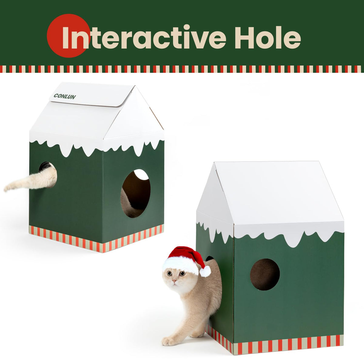 Cardboard Cat House with Scratch Pad & Catnip