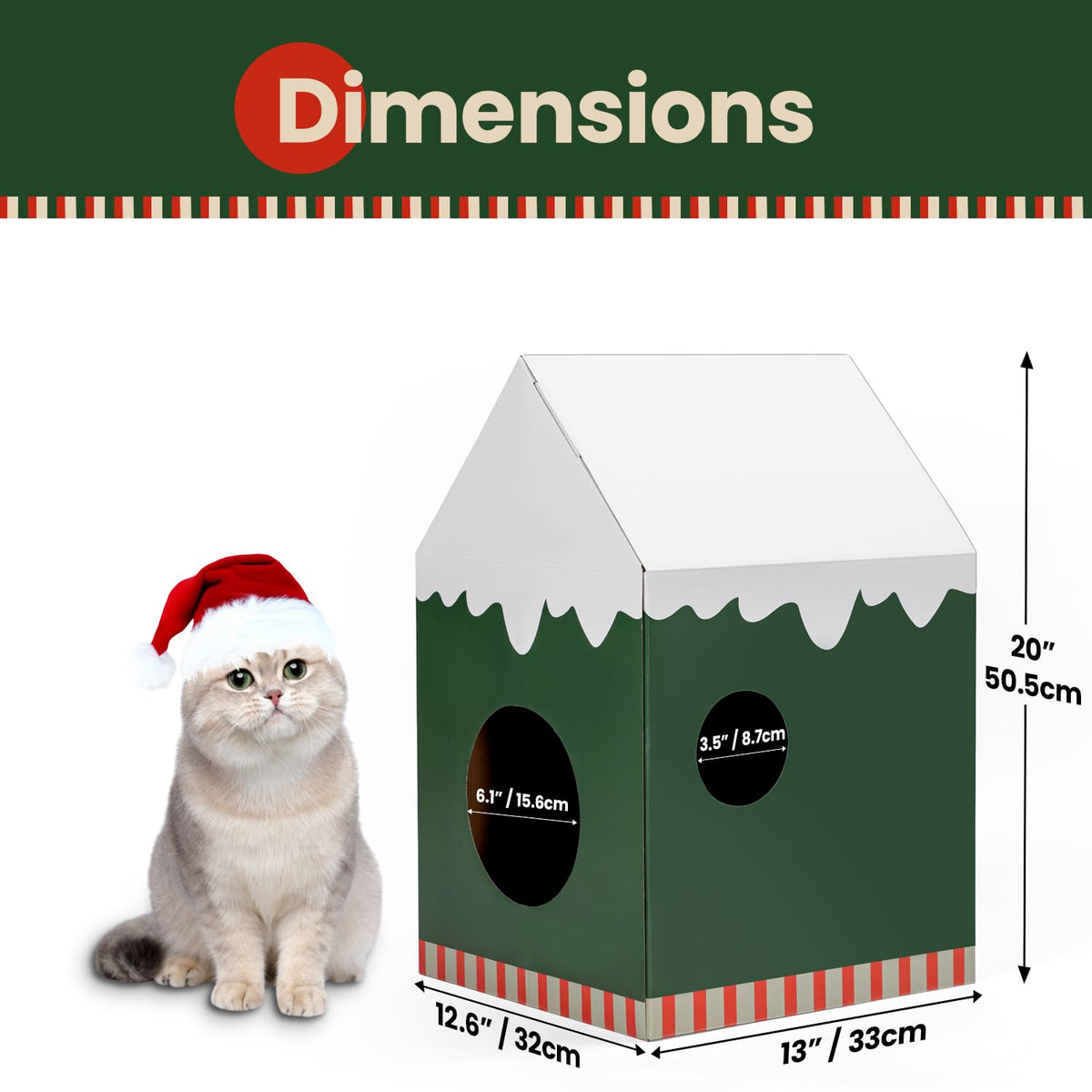 Cardboard Cat House with Scratch Pad & Catnip