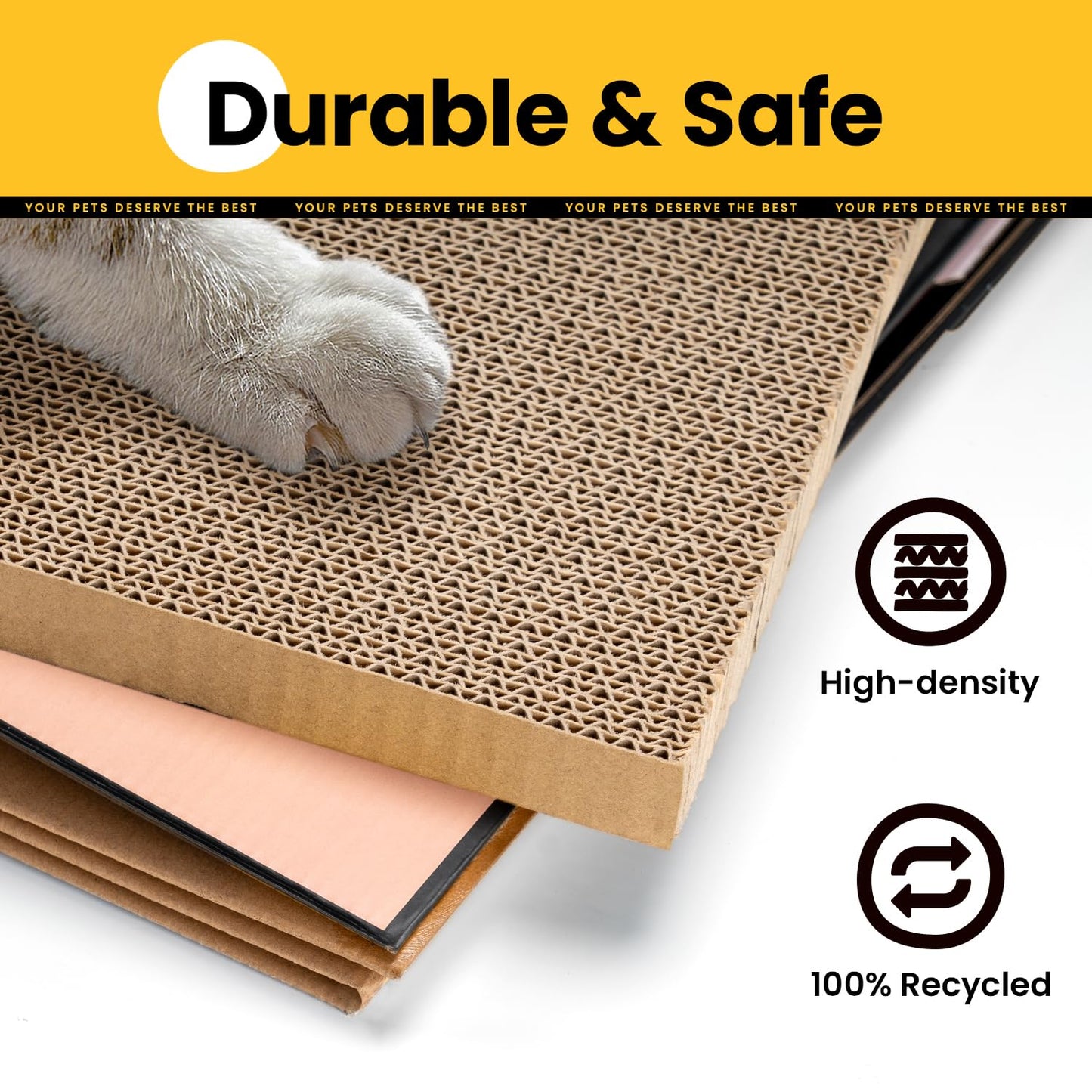 Cardboard Cat House with Scratch Pad & Catnip
