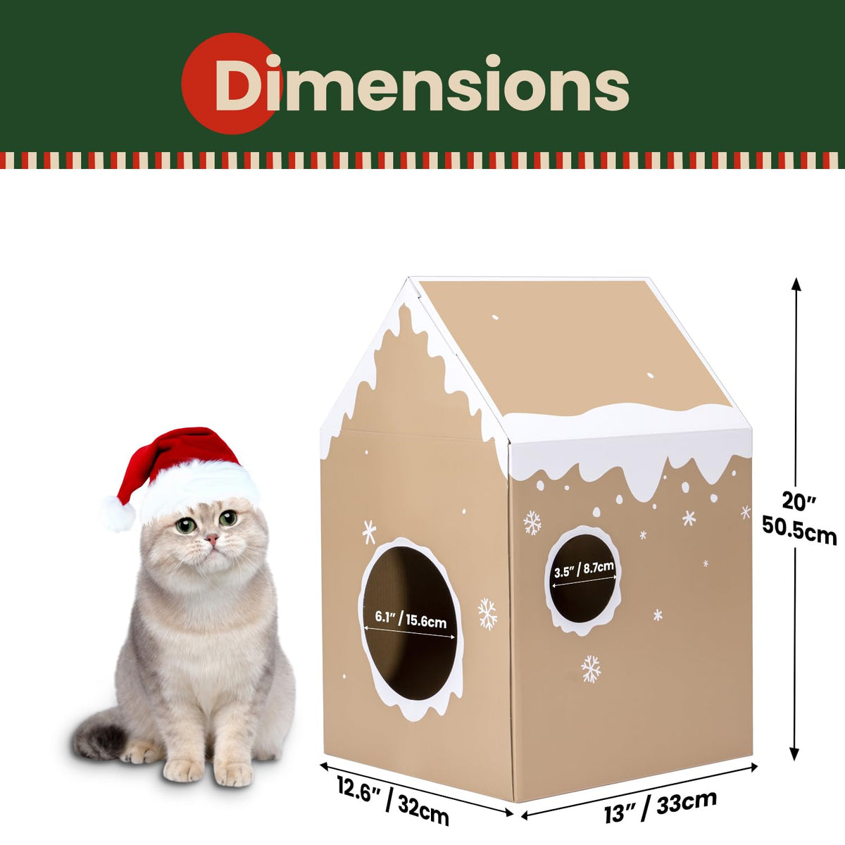 Cardboard Cat House with Scratch Pad & Catnip