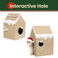 Cardboard Cat House with Scratch Pad & Catnip