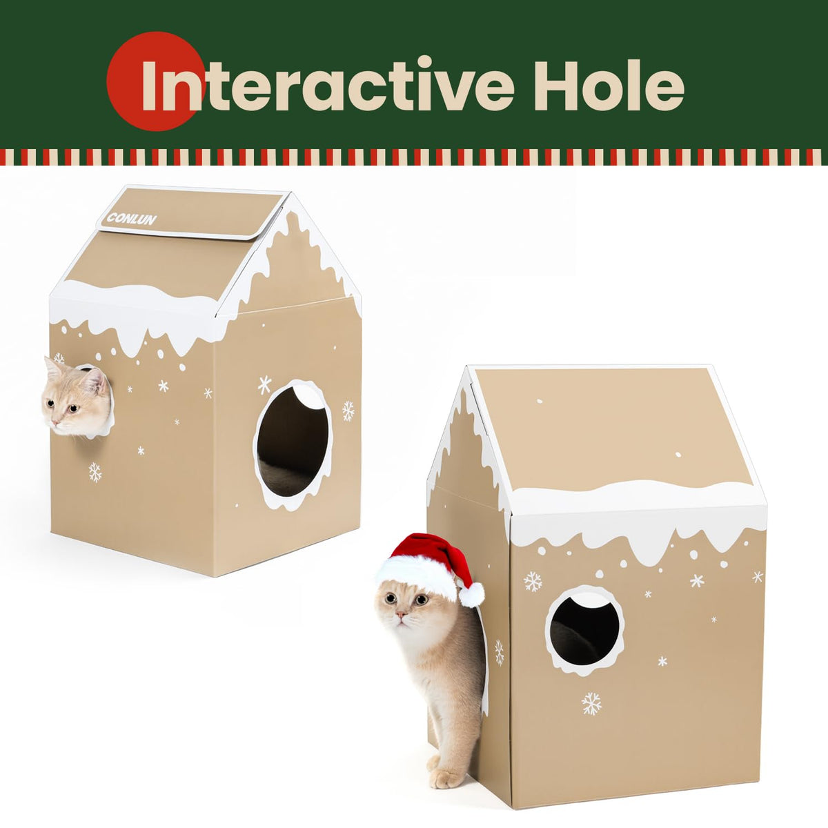 Cardboard Cat House with Scratch Pad & Catnip