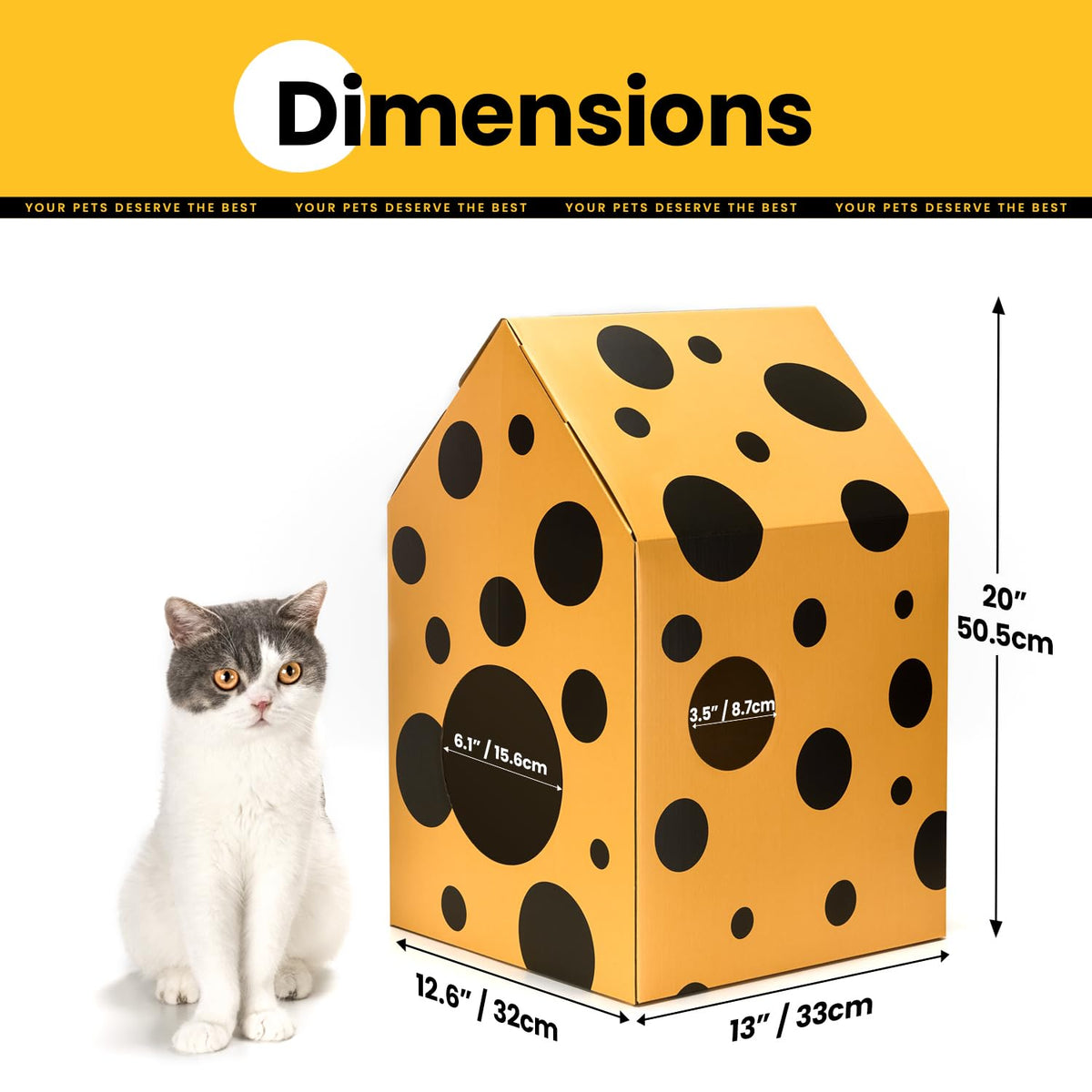 Cardboard Cat House with Scratch Pad & Catnip
