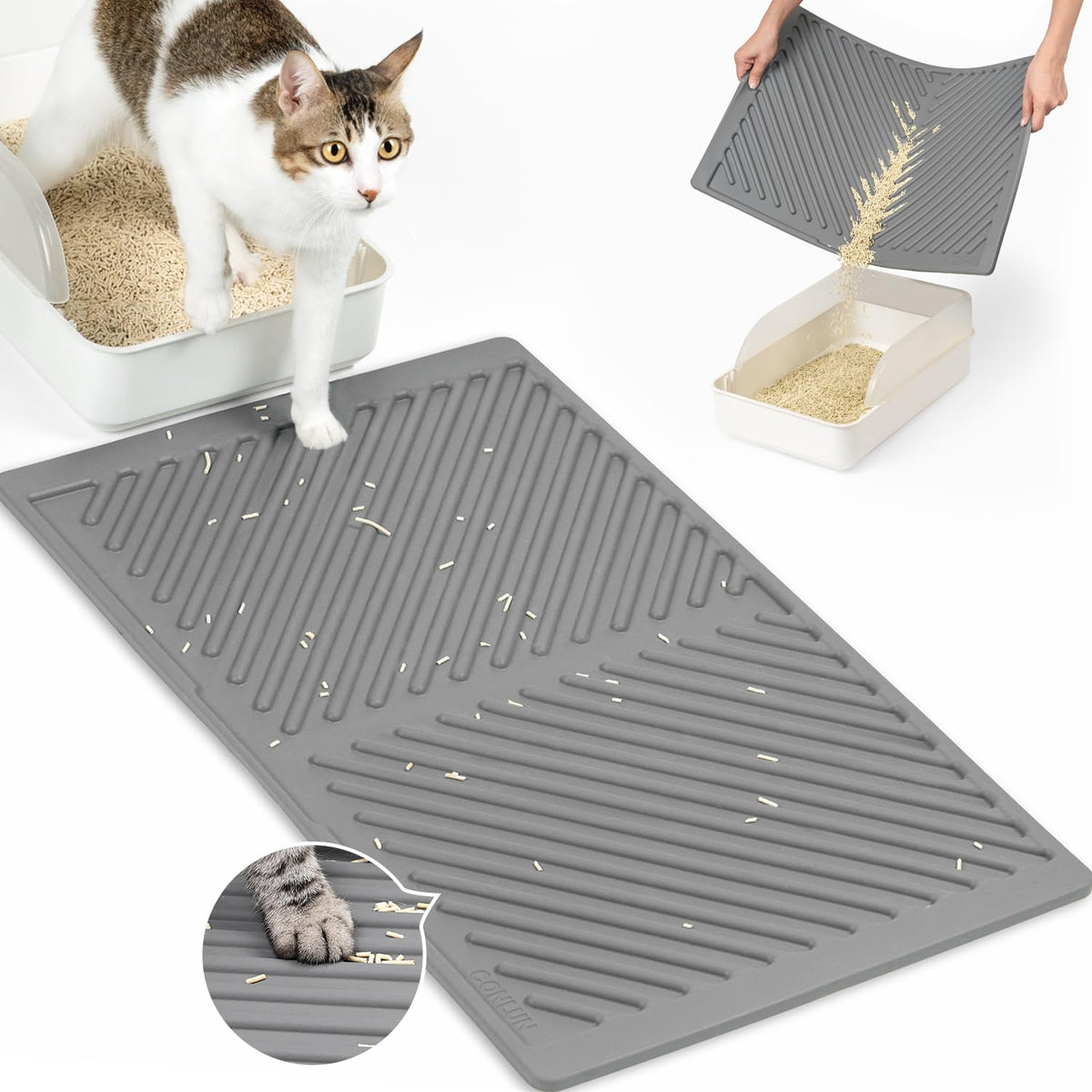 Single-Layer Silicone Cat Litter Mat – 24" x 15"