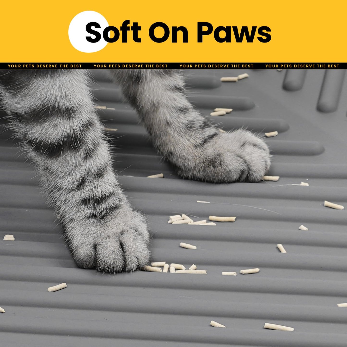 Single-Layer Silicone Cat Litter Mat – 24" x 15"