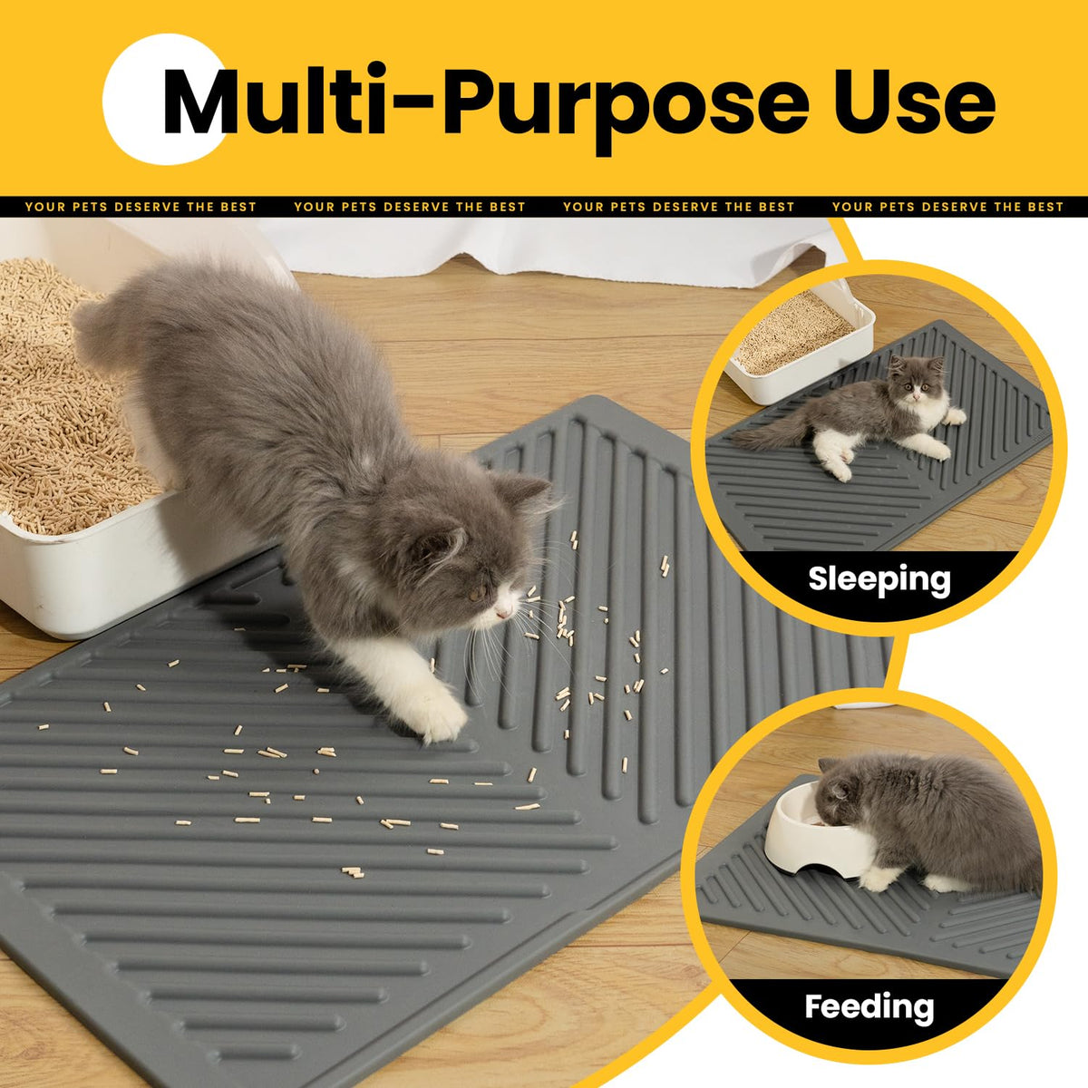 Single-Layer Silicone Cat Litter Mat – 24" x 15"