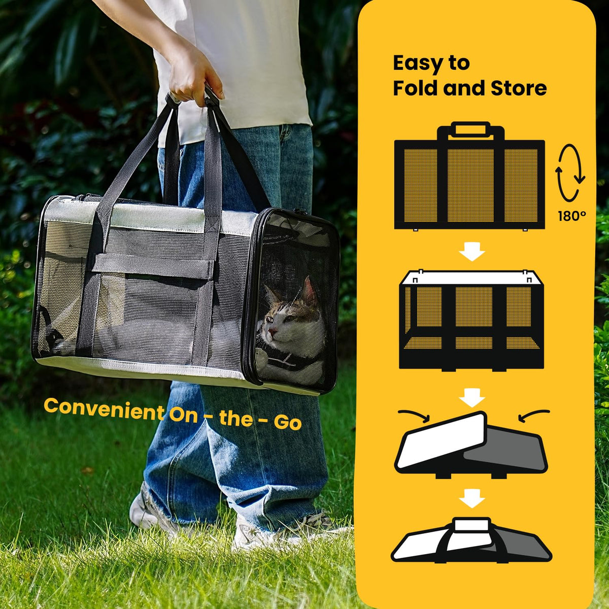 Collapsible Soft-Sided Pet Carrier – Cat & Small Dog