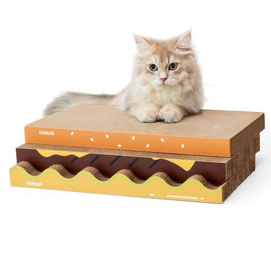 3-in-1 Cat Scratcher Pad Set with Catnip – Wave