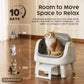 AutoScooper 12 size and capacity: 8L waste container, 2.58 sq ft footprint, fits cats 3 to 22 lb