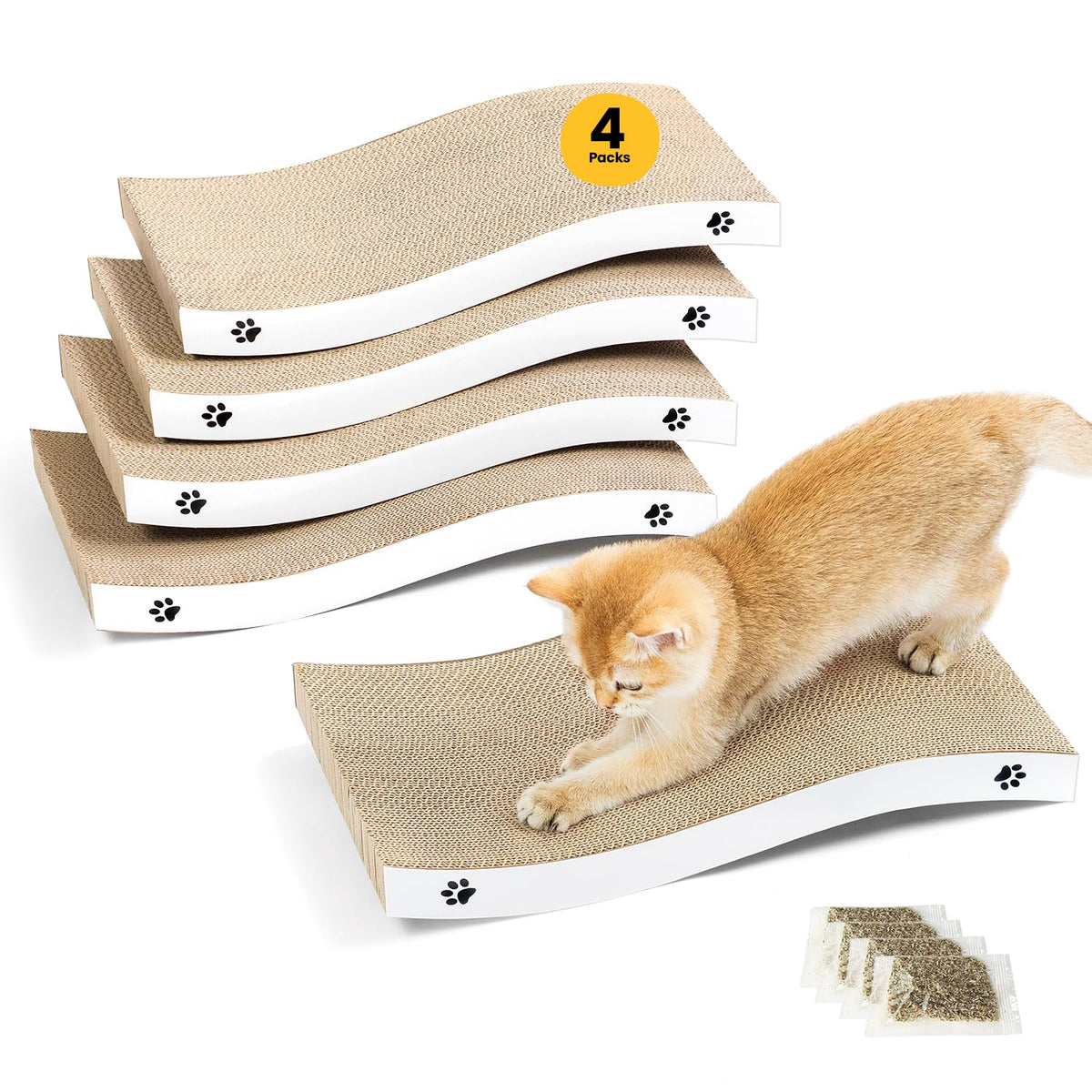 Reversible Cardboard Cat Scratcher Pad – White