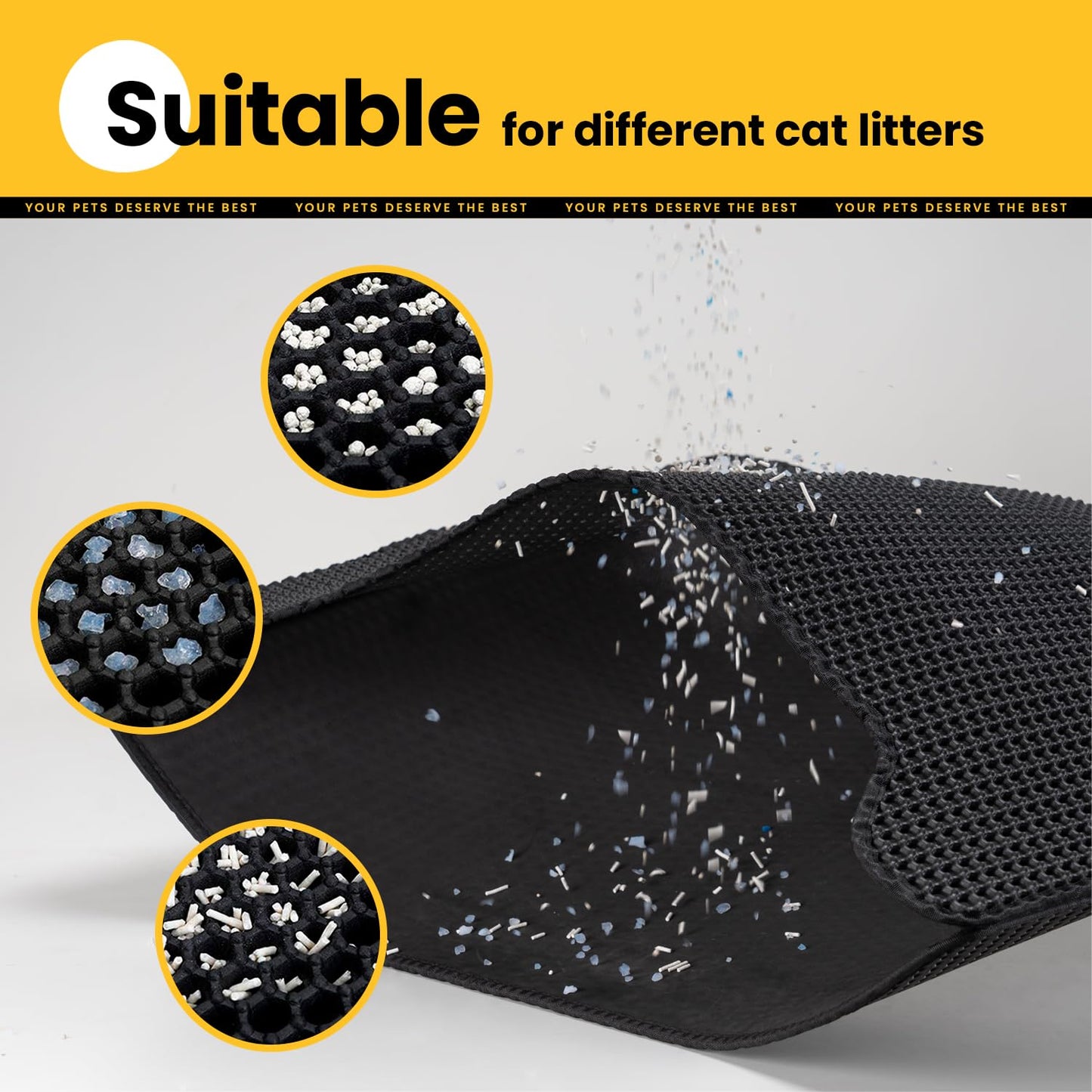 Honeycomb Double-Layer Cat Litter Trapping Mat – Medium, 30" x 24"