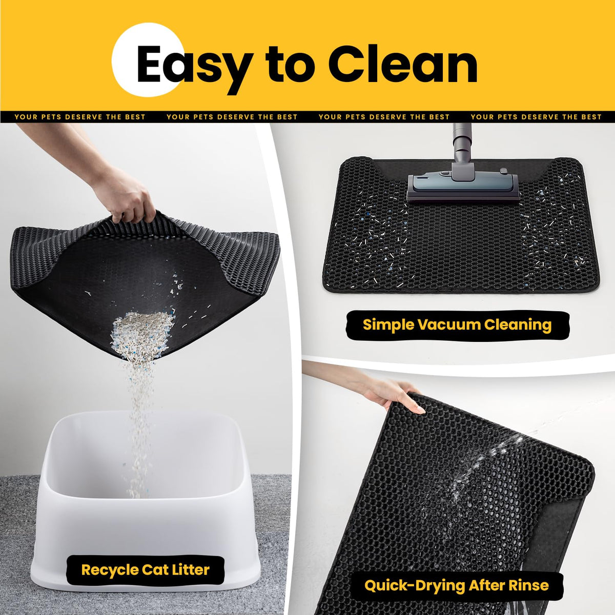 Concave Honeycomb Cat Litter Trapping Mat – Extra Large, 30" x 24"