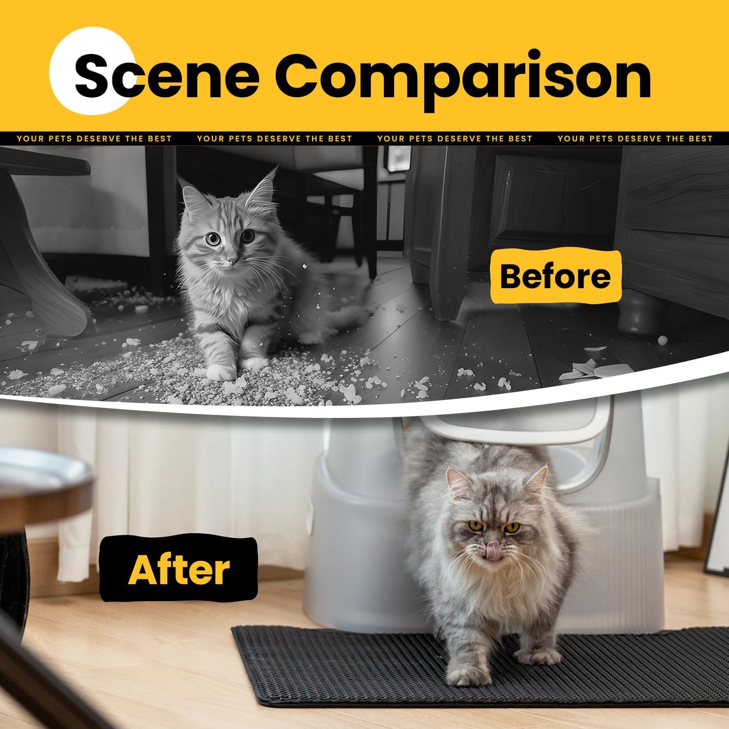 Honeycomb Double-Layer Cat Litter Trapping Mat – Medium, 30" x 24"