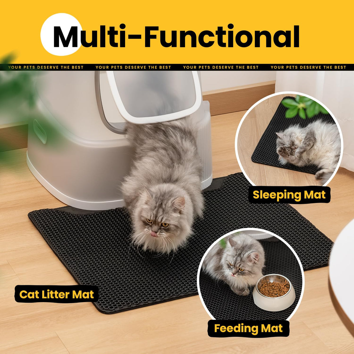 Honeycomb Double-Layer Cat Litter Trapping Mat – Medium, 30" x 24"