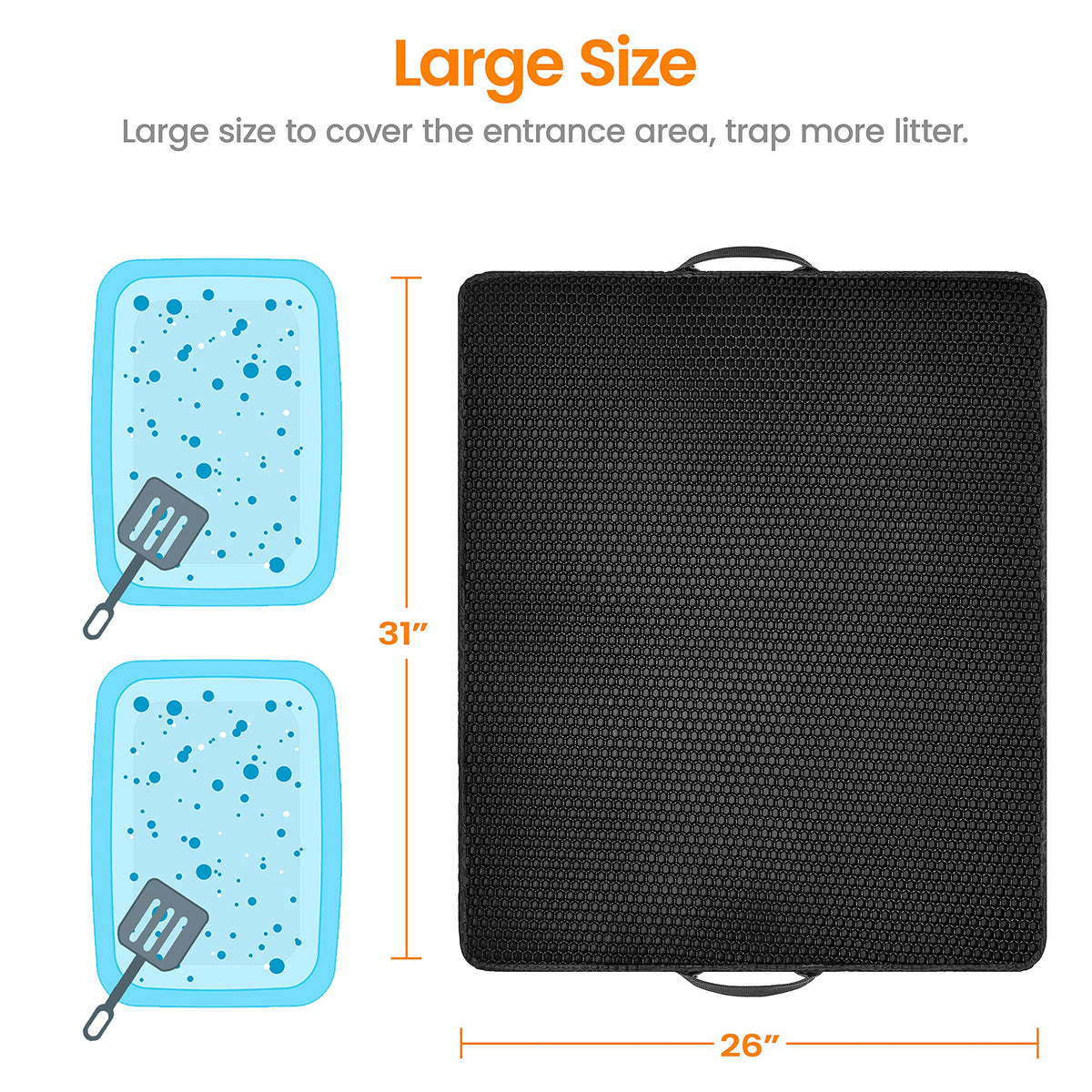Honeycomb Double-Layer Cat Litter Trapping Mat – Large, 31" x 26"